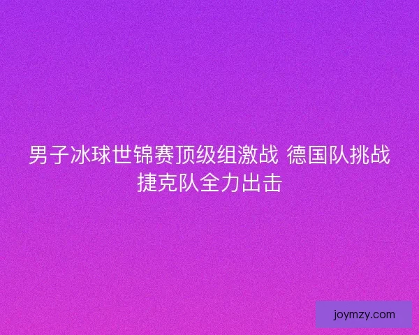 男子冰球世锦赛顶级组激战 德国队挑战捷克队全力出击