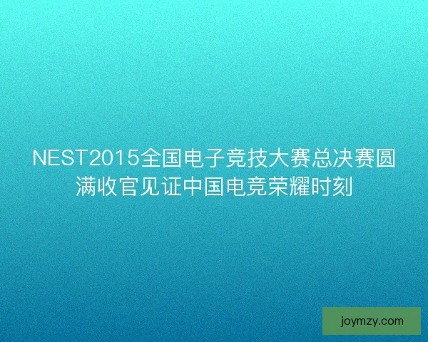 NEST2015全国电子竞技大赛总决赛圆满收官见证中国电竞荣耀时刻